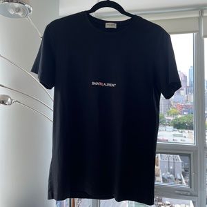 Saint Laurent Rive Gauche T-Shirt- Small- Black